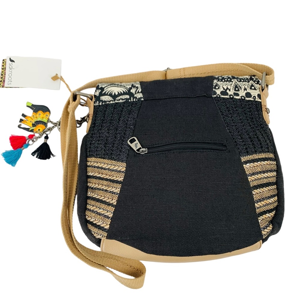 Sakroots Artist Circle Elephant Charms Canvas Foldover Crossbody Bag - Picture 5 of 15